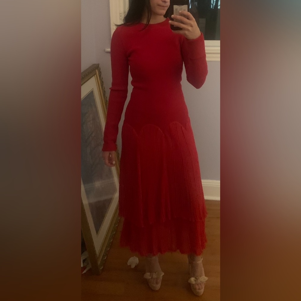 Red Oscar De La Renta Dress